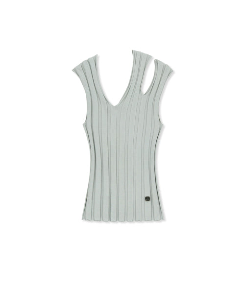 MATIN KIM MATIN KIM Cut Out Sleeveless Knit Top