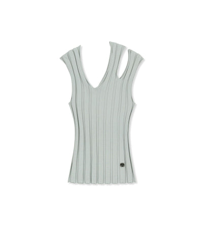 MATIN KIM Cut Out Sleeveless Knit Top