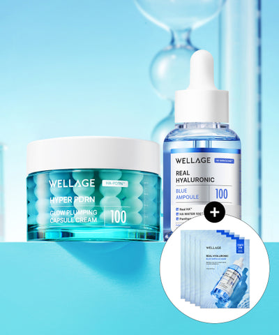 WELLAGE Hyper PDRN Capsule Cream + Hyaluronic Blue 100 Ampoule 50ml SPF 50