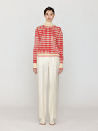 EENK EENK VINKY Gingham Check Knit Pullover - Red/Ivory