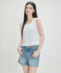 MIXXO MIXXO Frill Pin Tuck Tank Top Blouse S