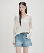 MIXXO MIXXO Loose Fit Open Collar Knitwear
