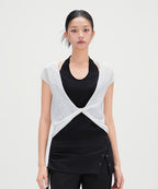 MIXXO MIXXO Layered Twisted Knitwear Short-Sleeve