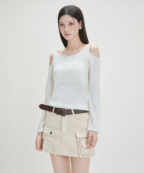 MIXXO MIXXO Knitwear Off-Shoulder Long Sleeve (C)