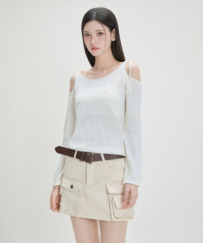 MIXXO Knitwear Off-Shoulder Long Sleeve (C)