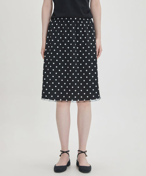 MIXXO MIXXO Midi Skirt with Dot Pattern