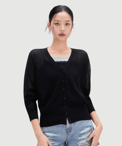 MIXXO MIXXO Cardigan V-neck See-through