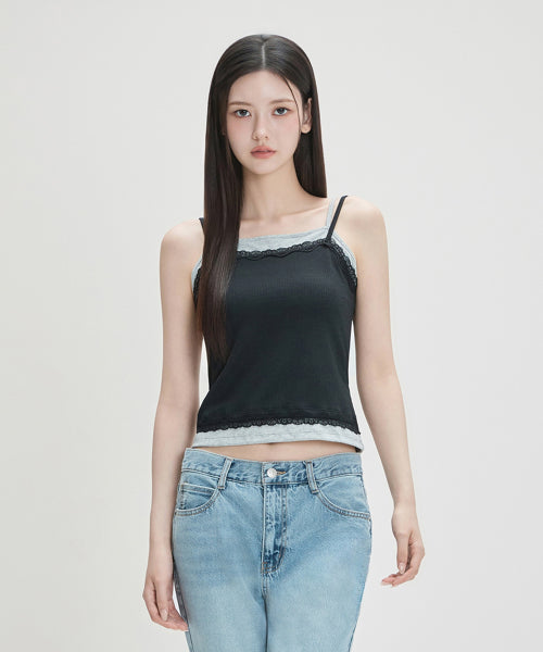 MIXXO MIXXO Lace Layered Tank Top T-Shirt