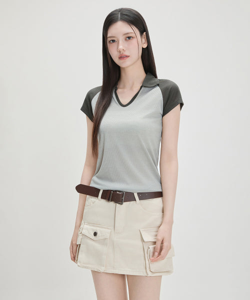 MIXXO MIXXO T-Shirt Collar Neck Color Combination C