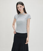 MIXXO MIXXO T-Shirt Striped Tie Short Sleeve