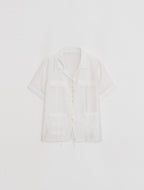 LOW TIDE SILKY HALF SLEEVE SHIRT [WHITE]