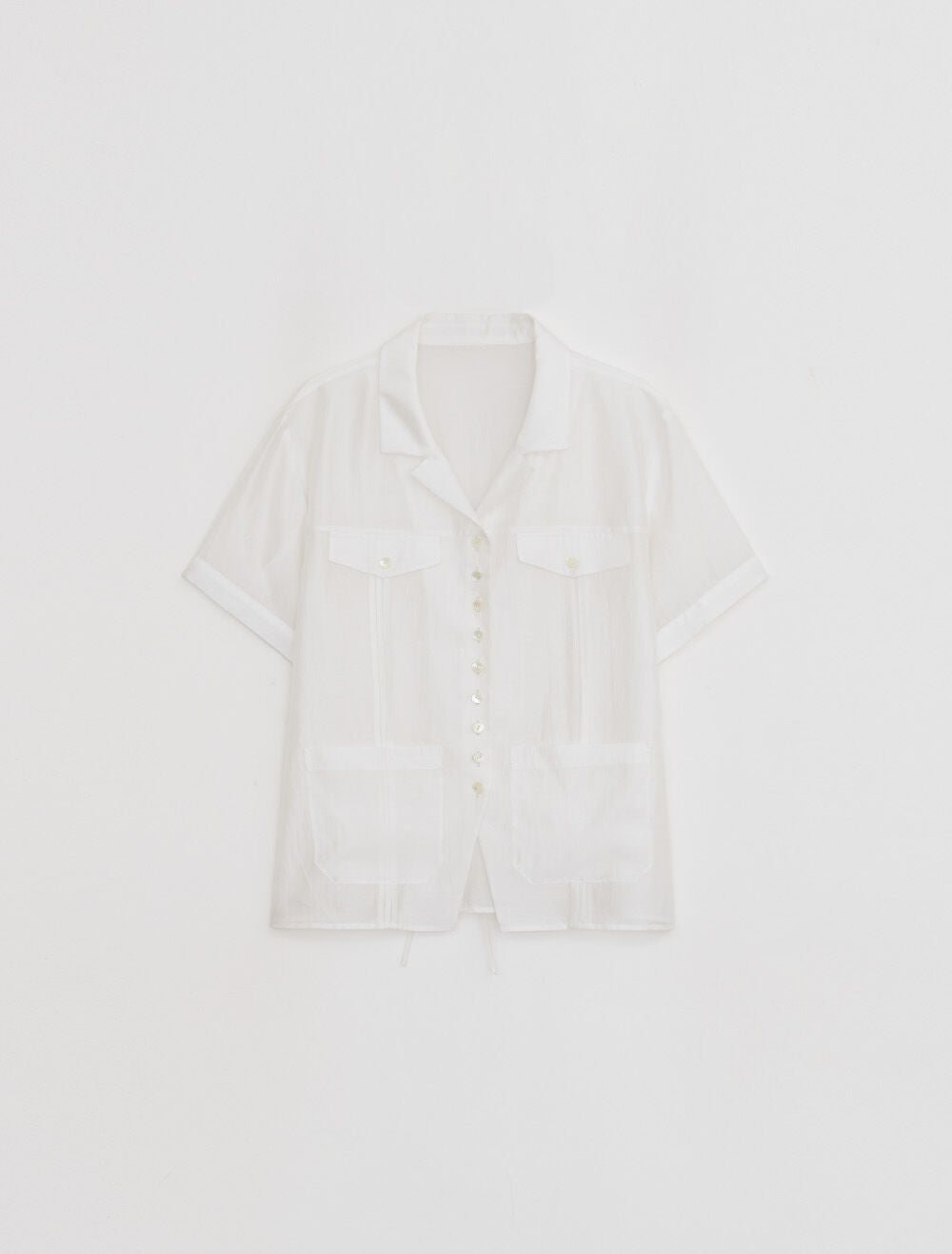 LOW TIDE SILKY HALF SLEEVE SHIRT [WHITE]