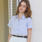 OUR HOPE Noah Stripe Shirt - Blue