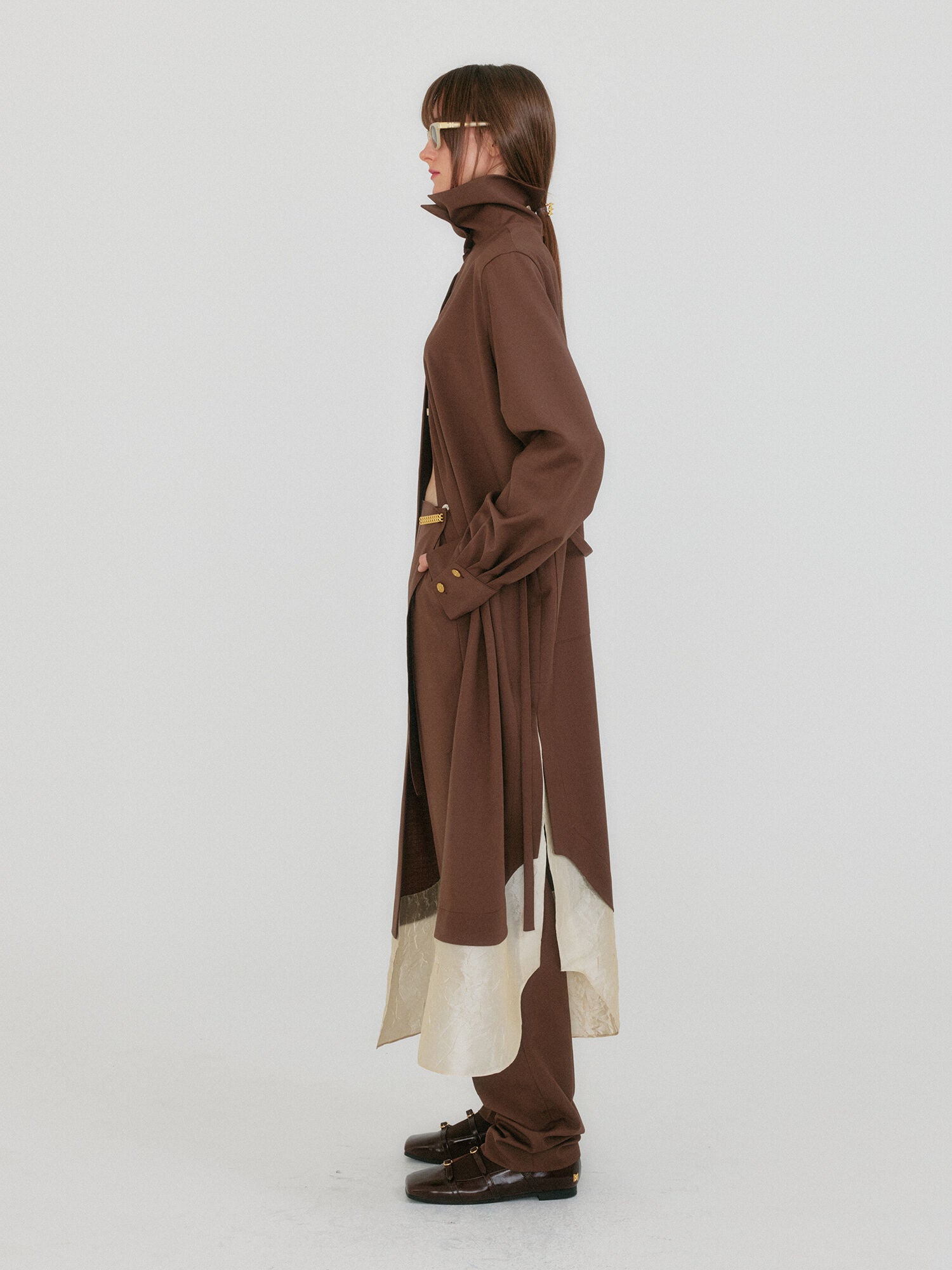 EENK ZEDIA Scarf Layered Pants - Brown
