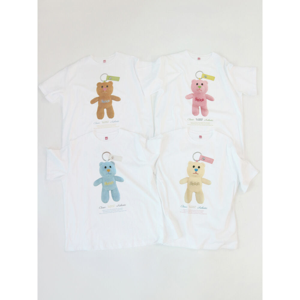 SINOON NOONI Bear Keyring T-Shirt (Sorbet Pink)