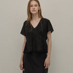 BEMUSE MANSION Grace shirring blouse - Black