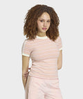 ADIDAS Slim Stripe Tee - Sandy Pink
