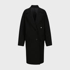 YCH SINGLE-BREASTED WOOL-BLEND COAT BLACK (W23OT012BK)