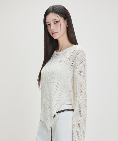 MIXXO MIXXO Slit See-Through Pullover Women