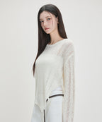 MIXXO MIXXO Slit See-Through Pullover Women
