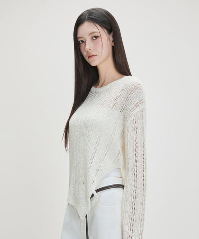 MIXXO Slit See-Through Pullover Women