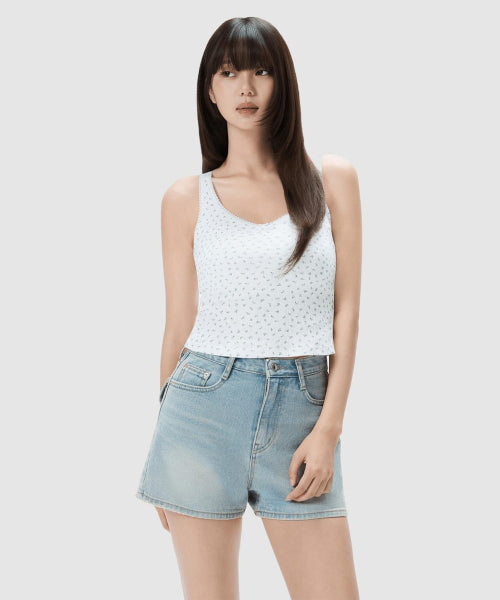 MIXXO MIXXO T-Shirt Small Flower Sleeveless with Built-in Cap