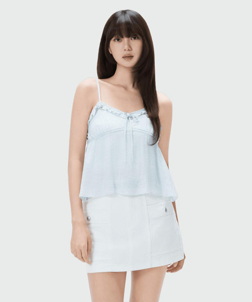 MIXXO MIXXO Ribbon Frill Tank Top Blouse