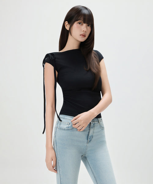 MIXXO MIXXO Cap Sleeve Tie T-Shirt S