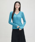MIXXO MIXXO Button-up See-through Long-sleeved T-Shirt C