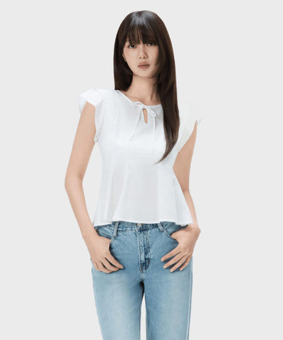 MIXXO Belted Flare Blouse (C)