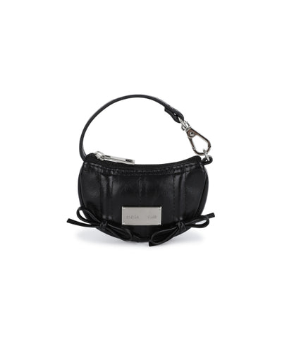 MATIN KIM Half Shirring Ribbon Charm in Black