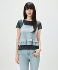 MIXXO MIXXO T-Shirt Frill Layered Short-Sleeved