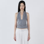 CERRIC Halter Neck Cami Top _ Gray