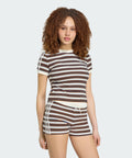 ADIDAS Summer Glow Slim Stripe Tee - Stylish Comfort