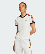 ADIDAS ADIDAS 3-Stripe Slim Tee - White
