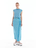 EENK EENK ULORA Floral Jacquard Knit Vest - Sky Blue