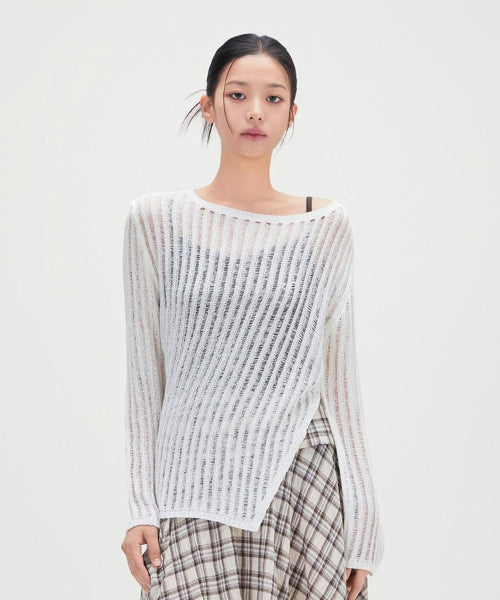 MIXXO MIXXO Crochet See-Through Long Sleeve Knit S