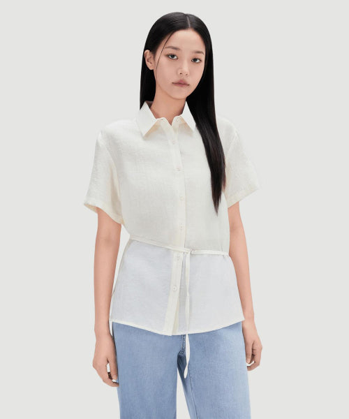 MIXXO MIXXO Shirt Belted Short-Sleeved