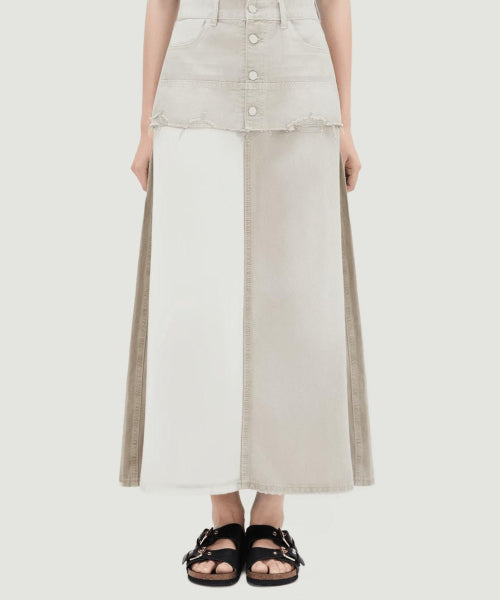 MIXXO MIXXO Layered Denim Long Skirt