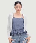MIXXO MIXXO Frill Tank Top Cardigan Blouse