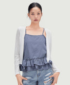 MIXXO MIXXO Frill Tank Top Cardigan Blouse