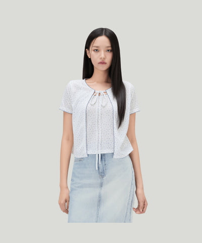 MIXXO T-Shirt Small Flower Tank Top Cardigan Setup