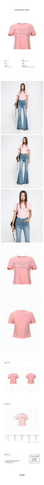 YCH FRAMED CROP T-SHIRT PINK (R25TS11051PK)