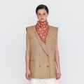 EENK EENK WINSTON Oversized Double-Breasted Vest with Scarf - Camel