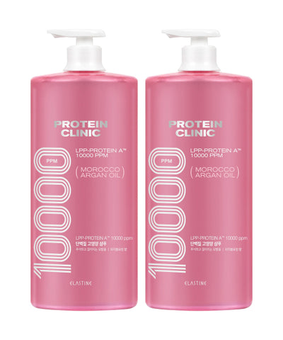 Protein Clinic 10000 Moroccan Argan Oil Protein Highly Nutrient Shampoo Peach Blossom Fragrance 1000ml x 2