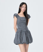 MIXXO MIXXO Mini Dress Check Shirring