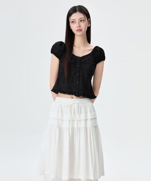 MIXXO MIXXO Eyelet Frill Blouse S