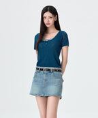 MIXXO MIXXO Layered Short Sleeve Knit C