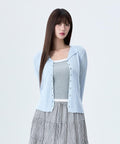 MIXXO MIXXO Open Collar Ribbed Summer Cardigan S