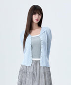 MIXXO MIXXO Open Collar Ribbed Summer Cardigan S